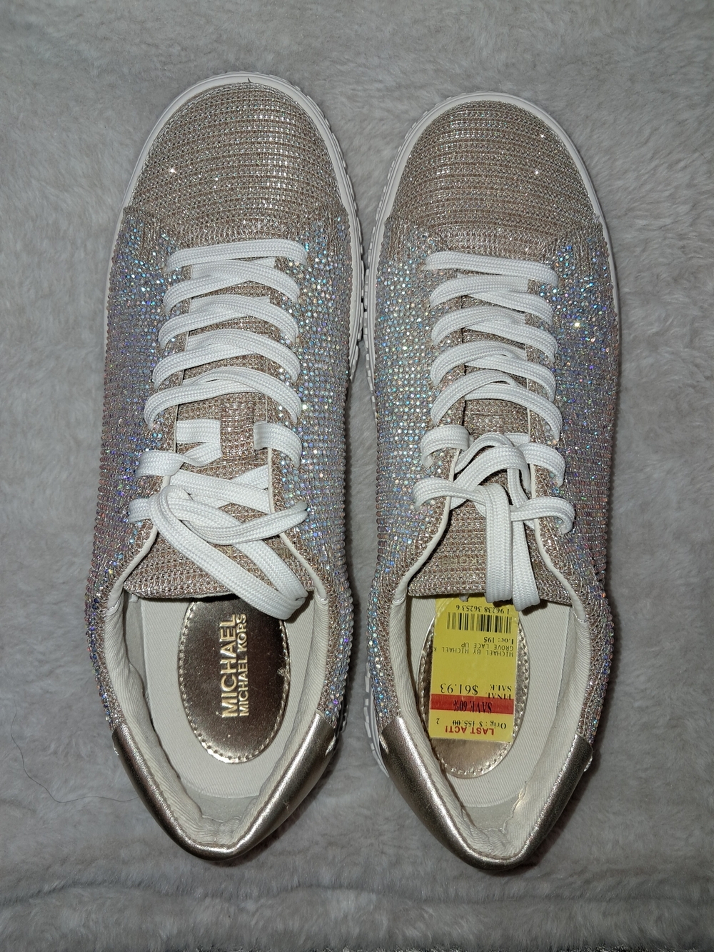 Michael Kors Bling Rhinestone Gold Women's Grove Sneakers NWT 8 - Picture 6 of 14